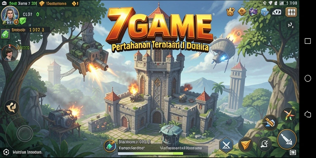 Tampilan screenshot gameplay Tower Defense yang menegangkan dalam 7GAME.