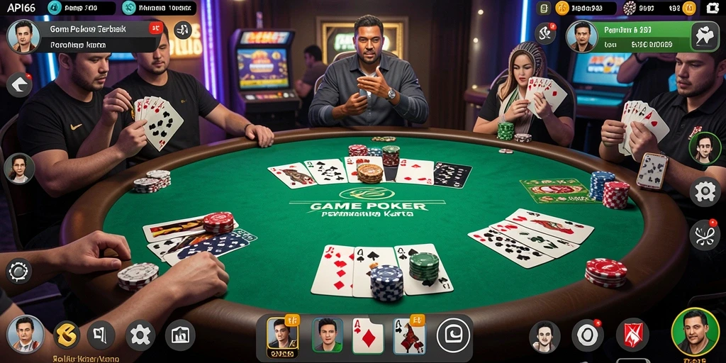Tampilan gameplay Poker di API66 yang penuh aksi dan keseruan.