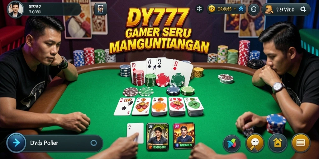 Tampilan gameplay Poker yang mendebarkan di DY777.