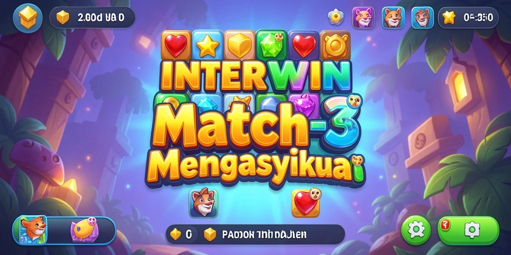Tampilan khas gameplay Match-3 yang ceria dan menantang.