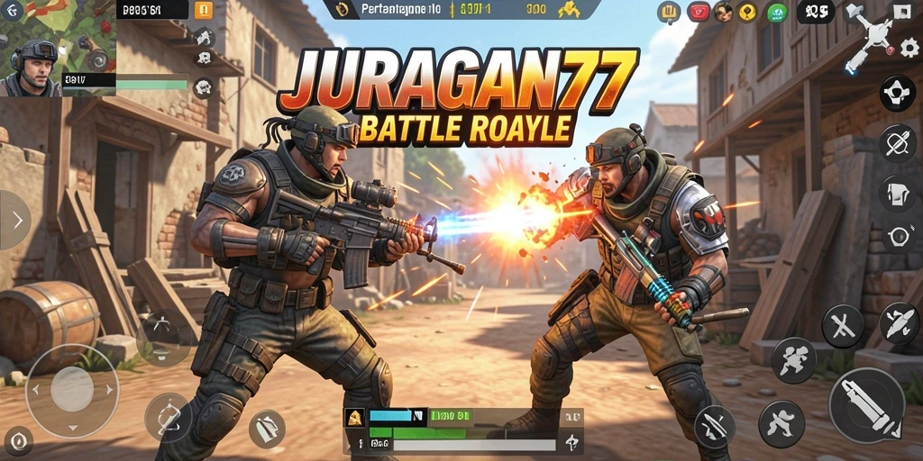 Tangkapan layar utama dari gameplay Battle Royale JURAGAN77.