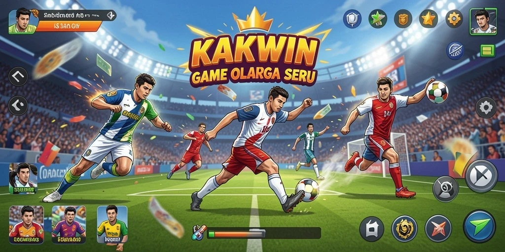 Screenshot menunjukkan aksi intens dalam pertandingan olahraga KAKWIN.