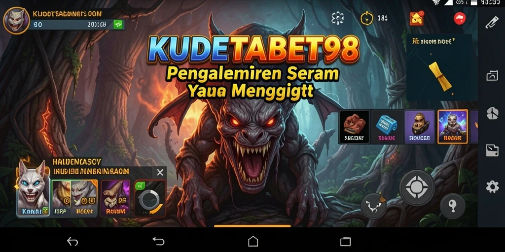 Screenshot gameplay menegangkan KUDETABET98 dengan suasana horor yang mencekam.