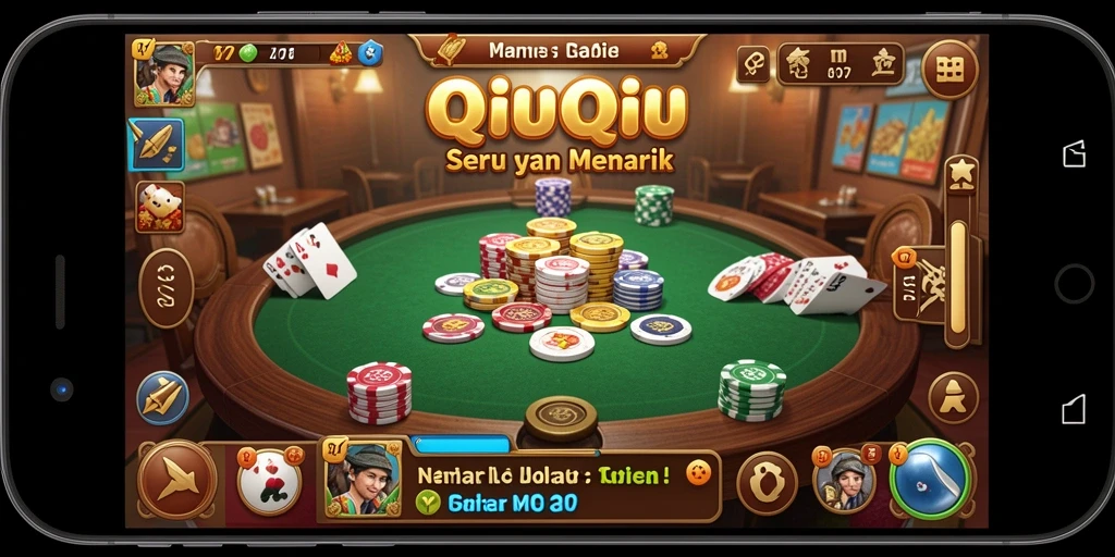 Screenshot gameplay QiuQiu yang mengasyikkan dan kompetitif.