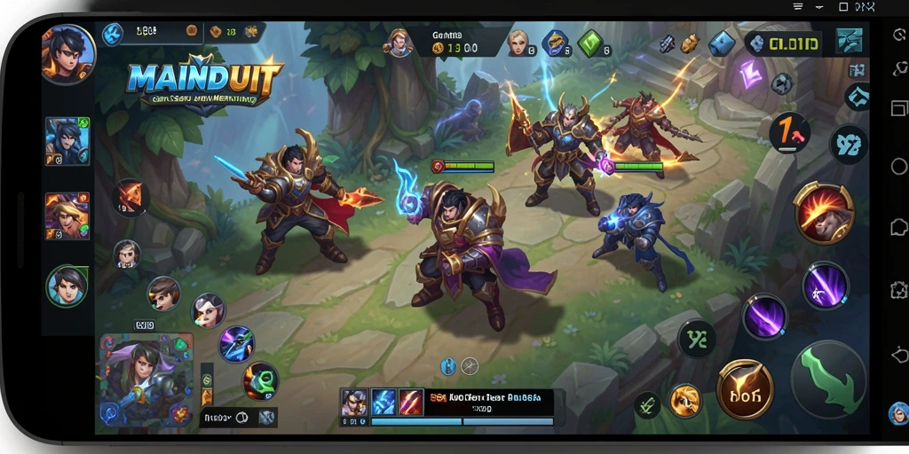 Screenshot utama MAINDUIT menampilkan aksi seru dari gameplay MOBA.