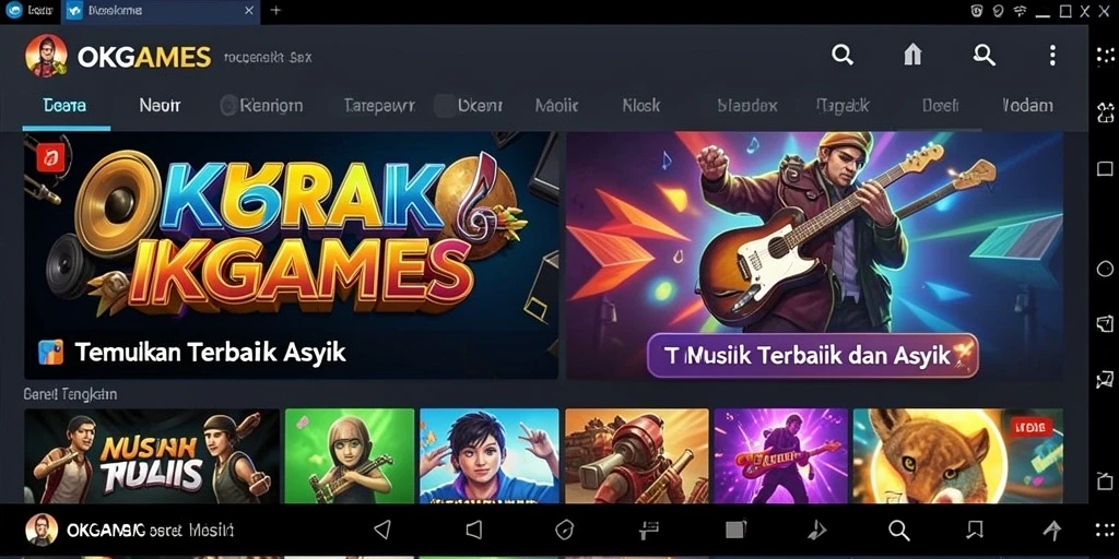Tangkapan layar utama OKGAMES menampilkan gameplay interaktif yang mengasyikkan.