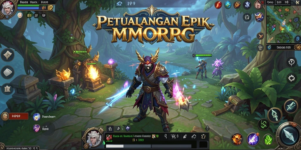 Screenshot gameplay RP99 dengan aksi pertempuran seru dalam dunia MMORPG.