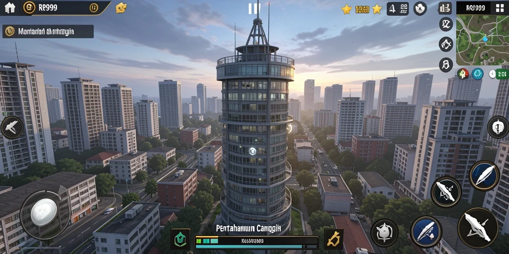 Tampilan gameplay Tower Defense yang mendebarkan di RR999.