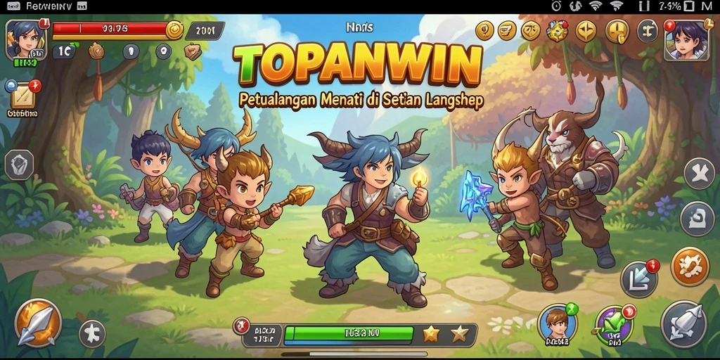 Screenshot gameplay dari TOPANWIN menampilkan petualangan menarik dan tantangan seru.