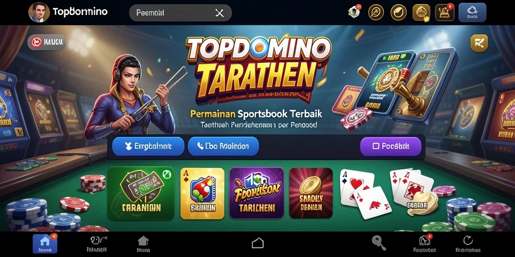 Screenshot utama TOPDOMINO menampilkan gameplay yang menarik dan seru.